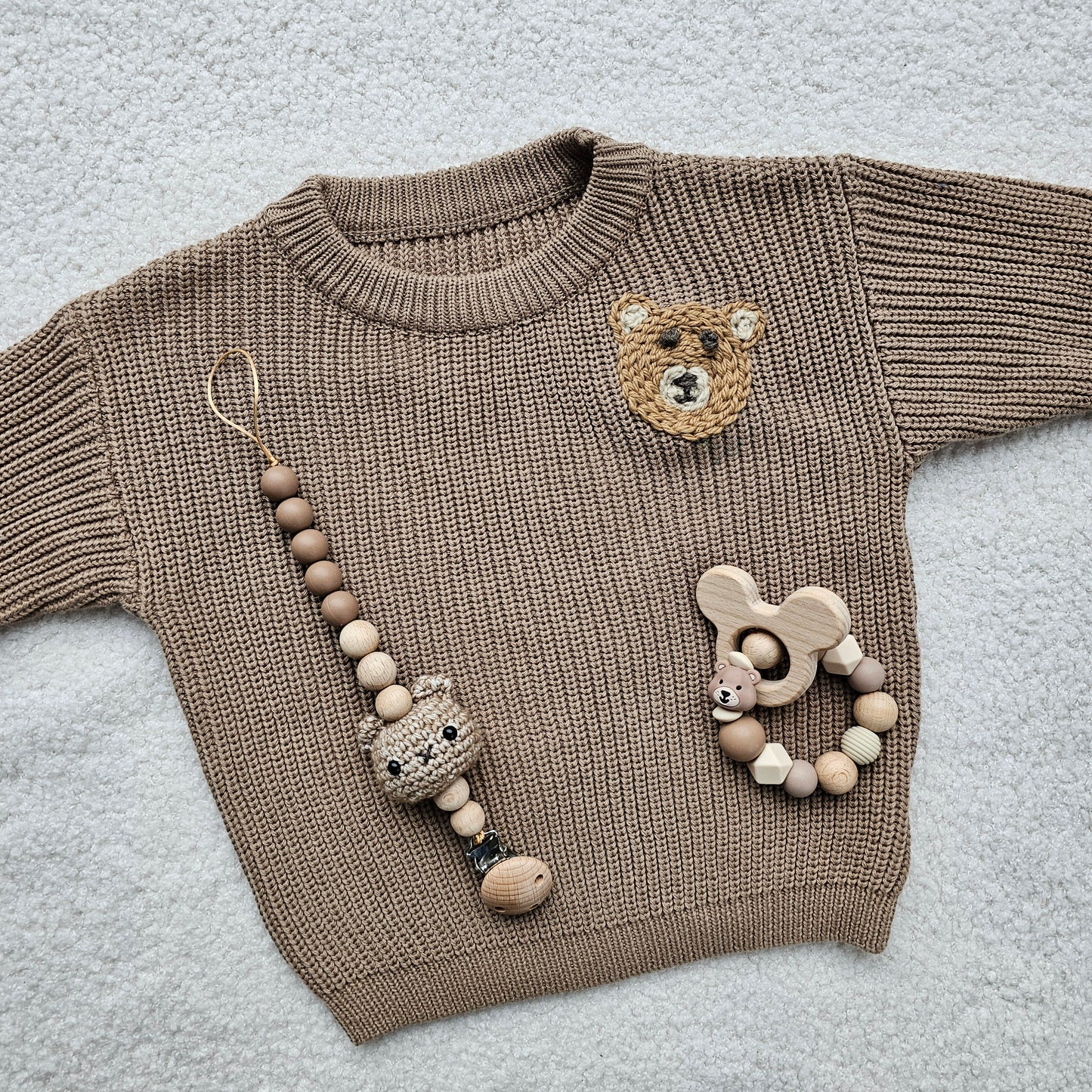 Speenkoord Beer gehaakt zonder naam