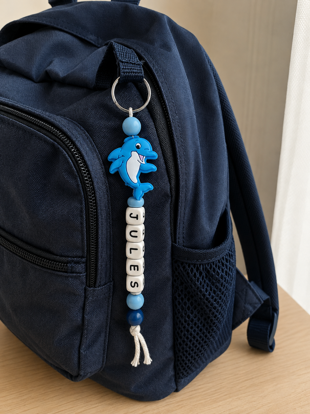Sleutelhanger dolfijn lichtblauw