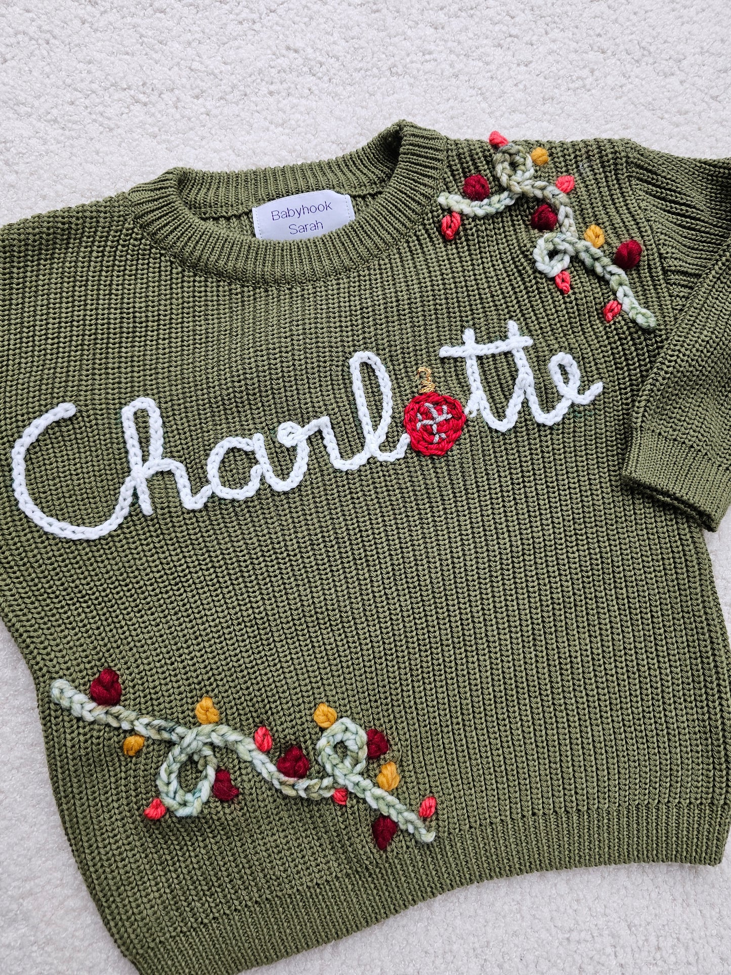 Kersttrui naam + lichtjesnoer