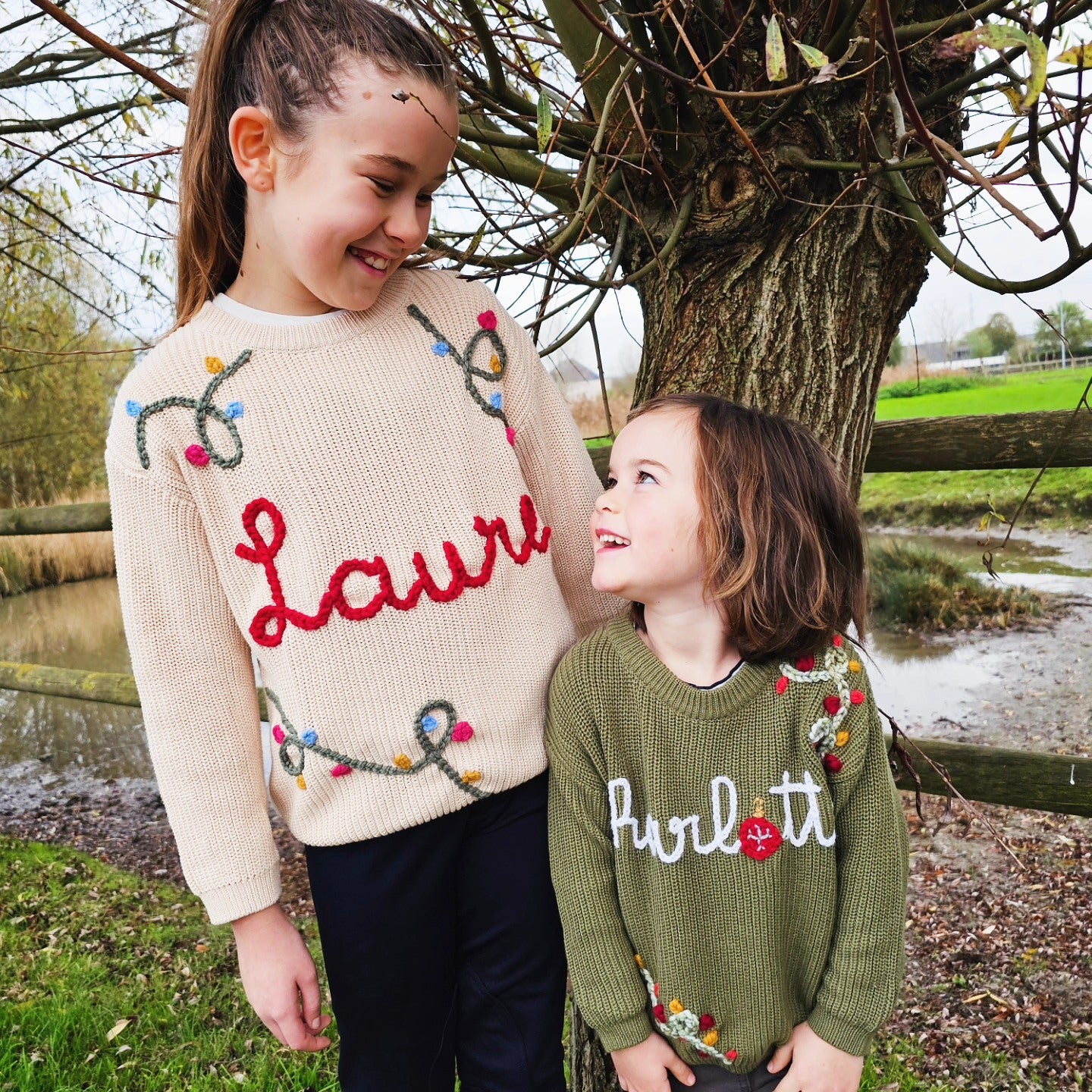 Kersttrui naam + lichtjesnoer