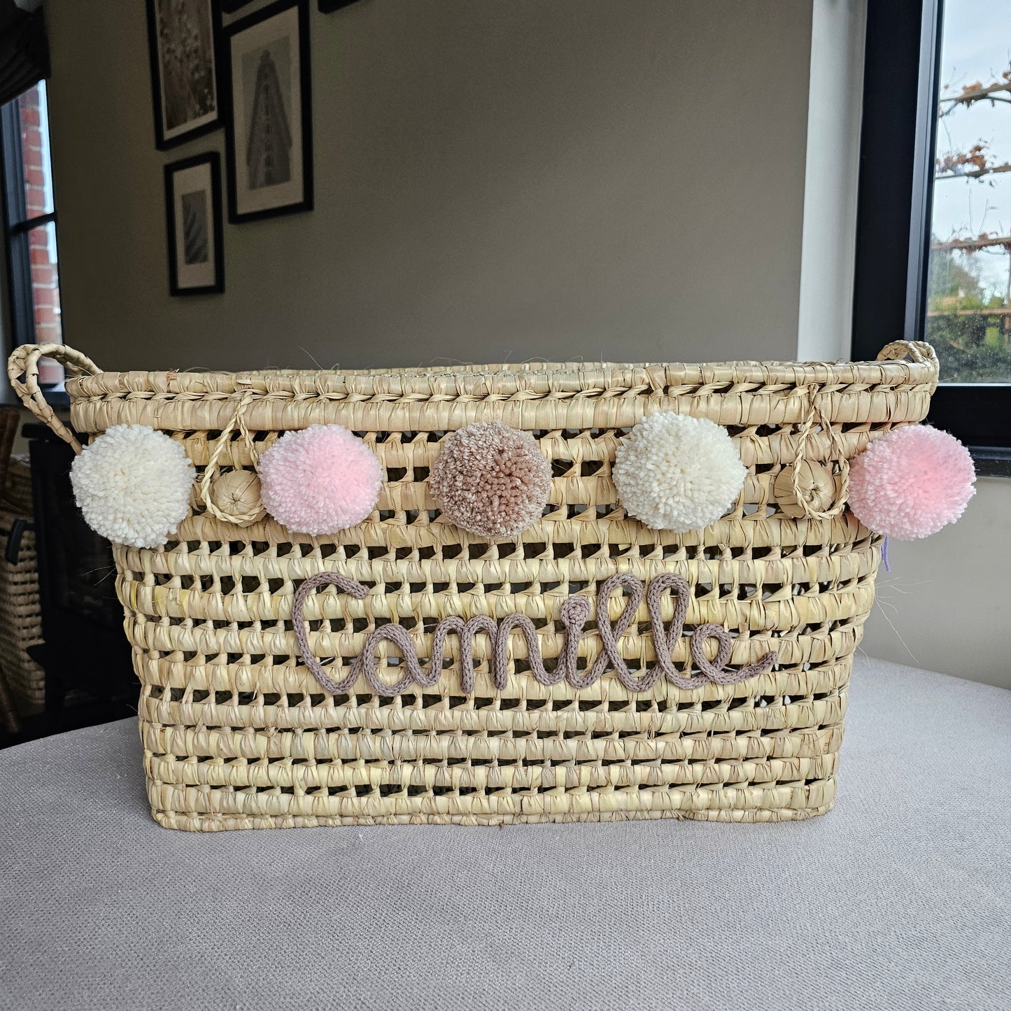 Koffer Camille (donkerbeige- roze - ecru) naam taupe