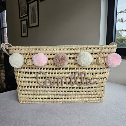 Koffer Camille (donkerbeige- roze - ecru) naam taupe