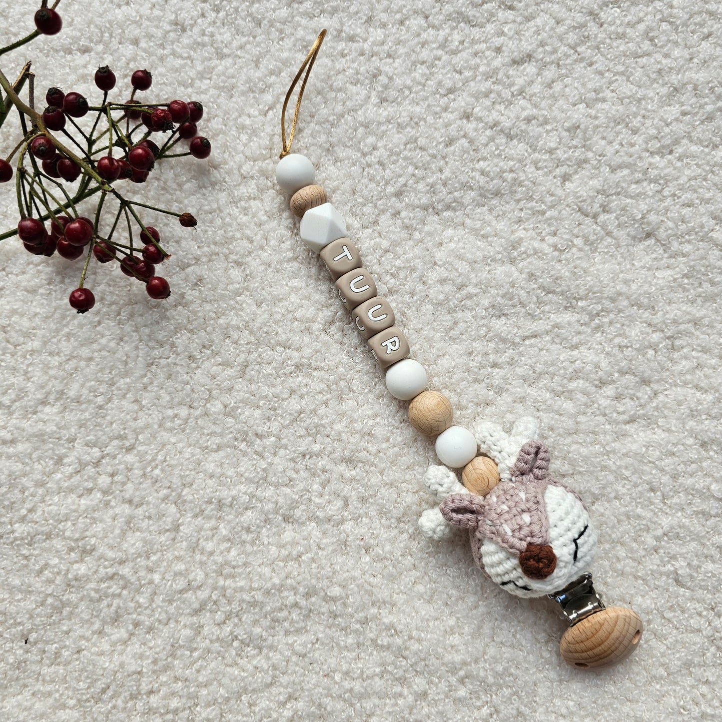 Speenkoord Hert gehaakt