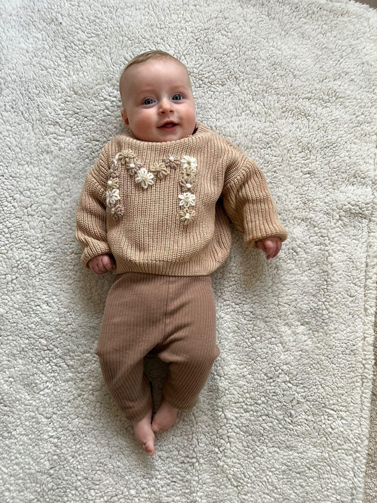 Sweater bloemenletter