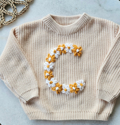 Sweater bloemenletter