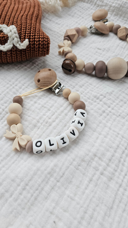 Speenkoord beige/strik