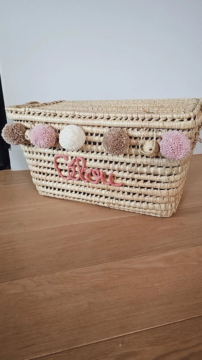 Koffer Camille (donkerbeige- roze - ecru) naam taupe
