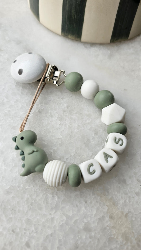 (Kopie) Speenkoord met naam Dino groen