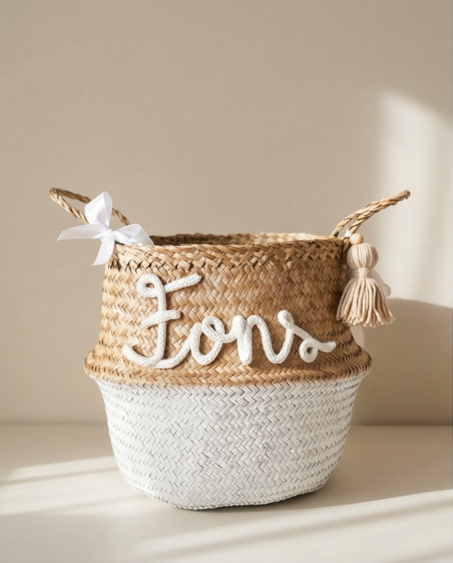 Ronde Mand  Wit/Beige