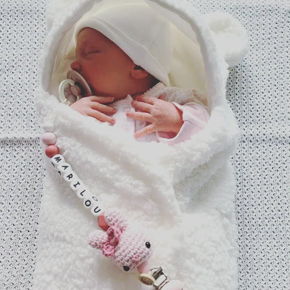 Speenkoord Konijn beige gehaakt