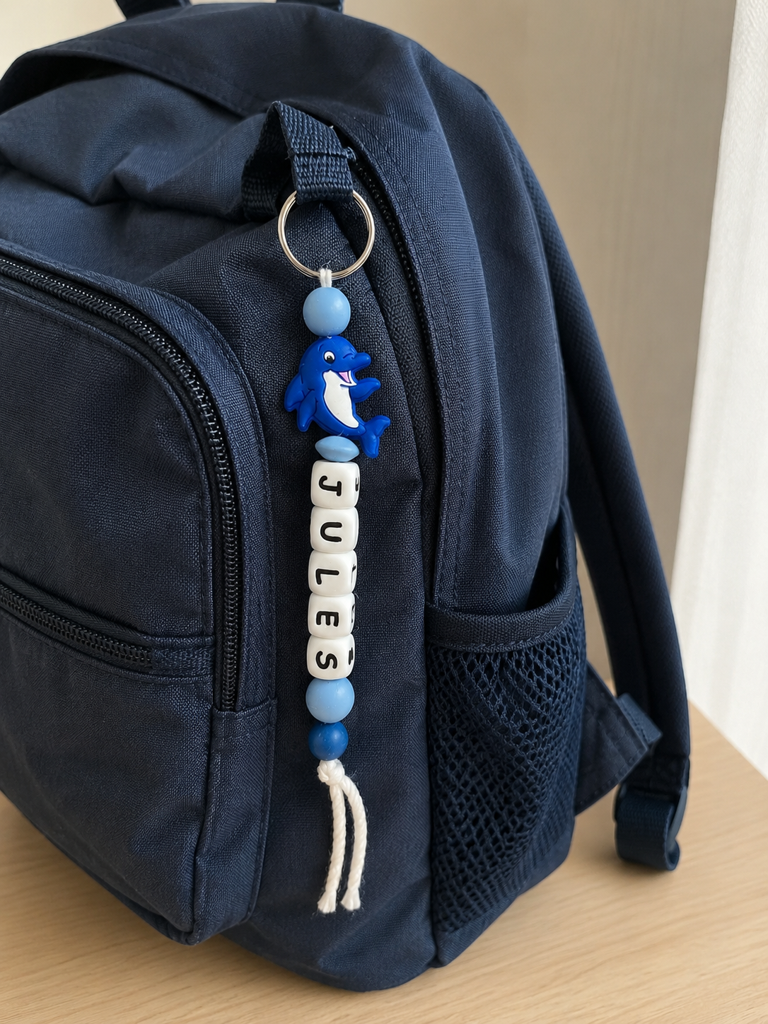Sleutelhanger dolfijn donkerblauw