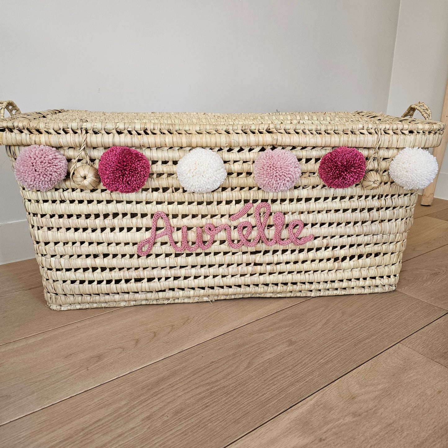 Koffer Estelle (framboos-ecru-oud roze)