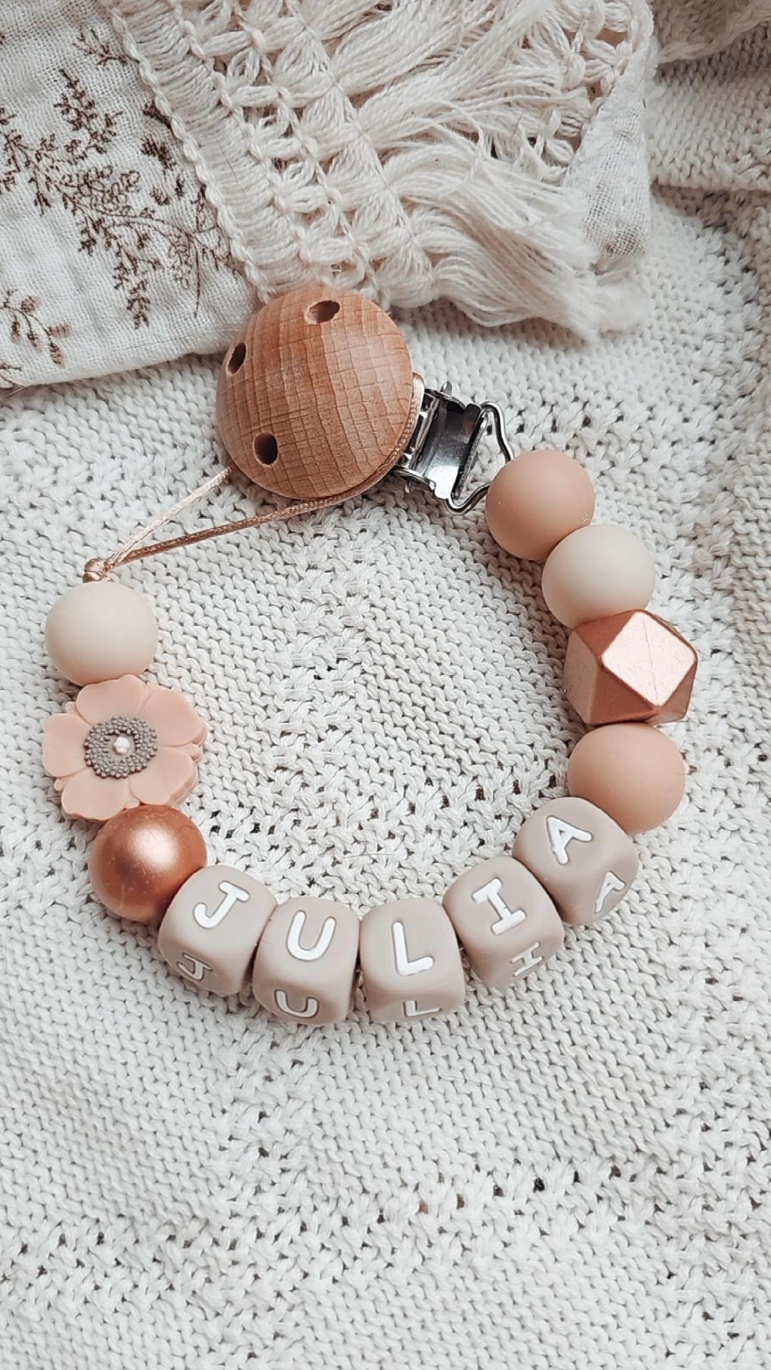 Speenkoord Bloem/brons