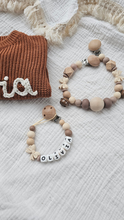 Speenkoord beige/strik